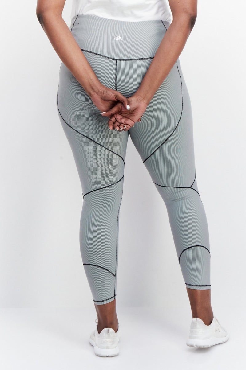 Adidas Women Plus Size Yoga Tights, Grey - Image 2